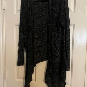 Lane Bryant Black Open-Front Draped Cardigan